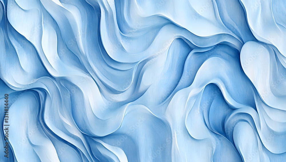 Obraz premium Abstract Blue Wave Pattern Serene Swirling Texture