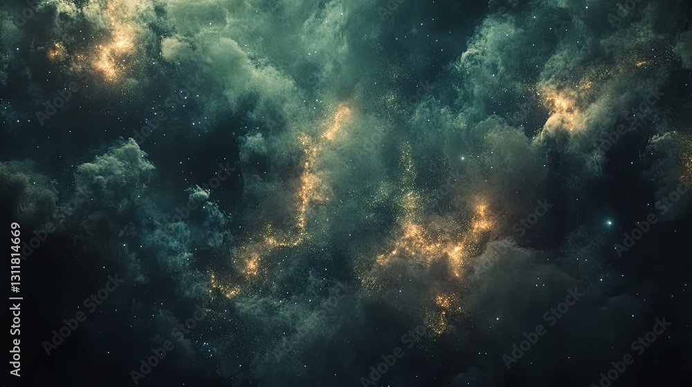 Celestial Tapestry, A Mesmerizing View of Starry Clouds and Ethereal Light Celestial Tapestry, A Mesmerizing View of Starry Clouds and Ethereal Light