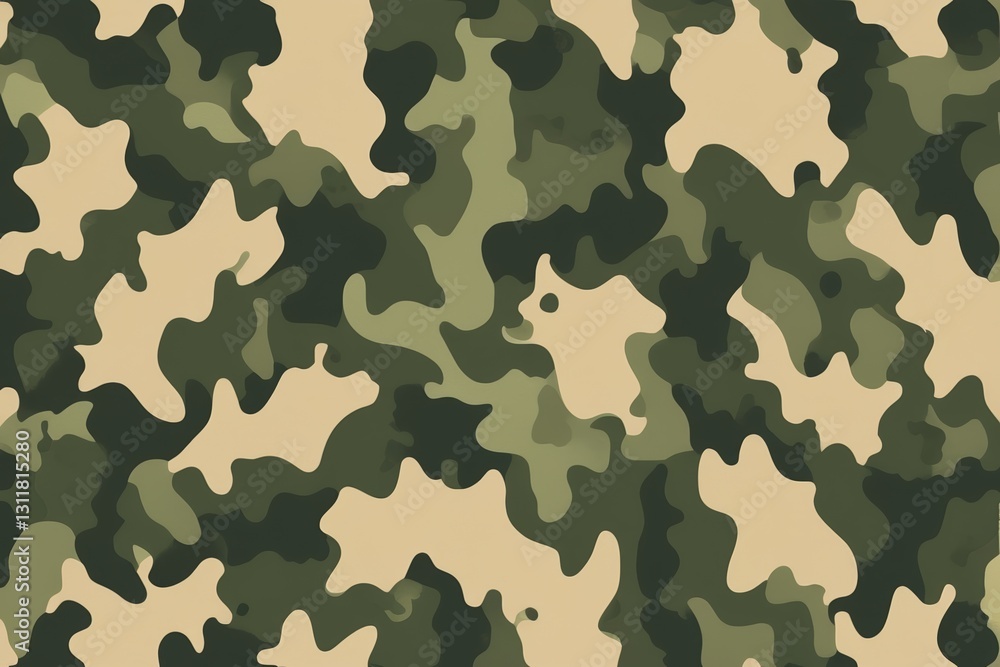 Fototapeta premium camouflage pattern with a green and beige background