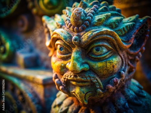 Wallpaper Mural Weathered Stone Sculpture Shadow Texture Backdrop - Tilt-Shift Miniature Photography Torontodigital.ca