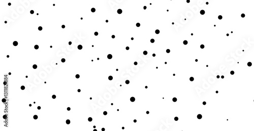 Random dots and circles creating a stippled pattern. Pointillist background with a dynamic, textured design. Ideal for abstract and artistic compositions.
