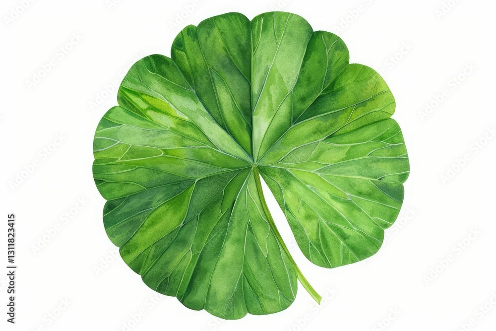 Obraz premium Classic three-leaf shamrock isolated on white background, a symbol of faith, hope, and luck, often associated with Irish culture and St. Patrick’s Day.