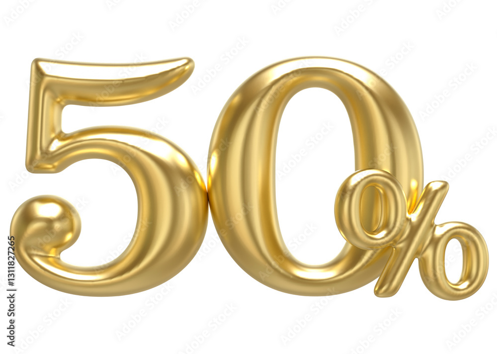 50 Percent Gold 3D Render 50 Percent Gold 3D Render