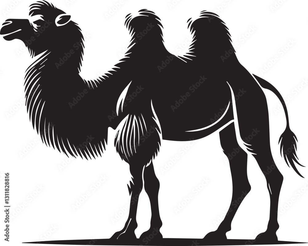 Fototapeta premium camel cartoon illustration, camel silhouette vector, camel logo vector, camel vector icon, camel silhouette vector isolated on white background