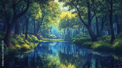 Serene Forest Reflection A Tranquil Natural Escape