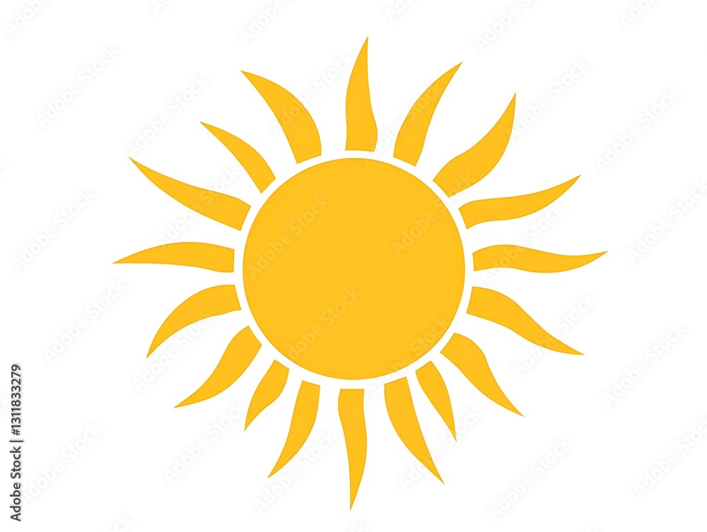 Simple yellow sun icon for graphic design Simple yellow sun icon for graphic design