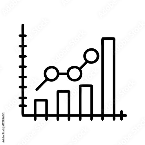 statistical correlation icon, statistical correlation line art - simple line art of statistical correlation, perfect for statistical correlation logos and icons