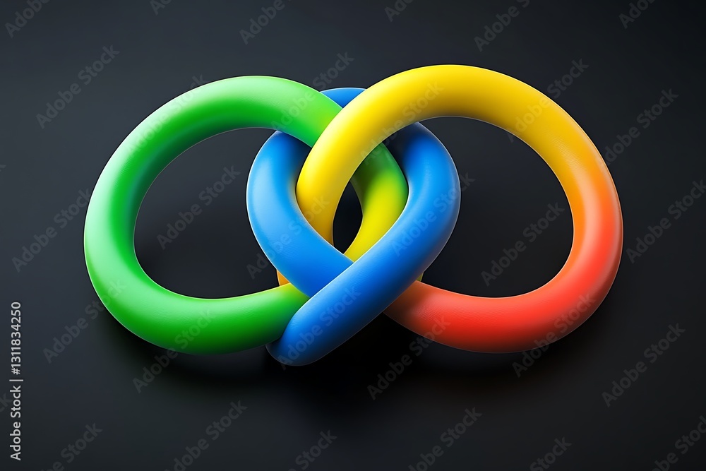 Colorful infinity loop symbol on black background. Use design Colorful infinity loop symbol on black background. Use design