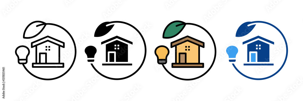Fototapeta premium Mortgage Plan Icon Set Multiple Style Collection