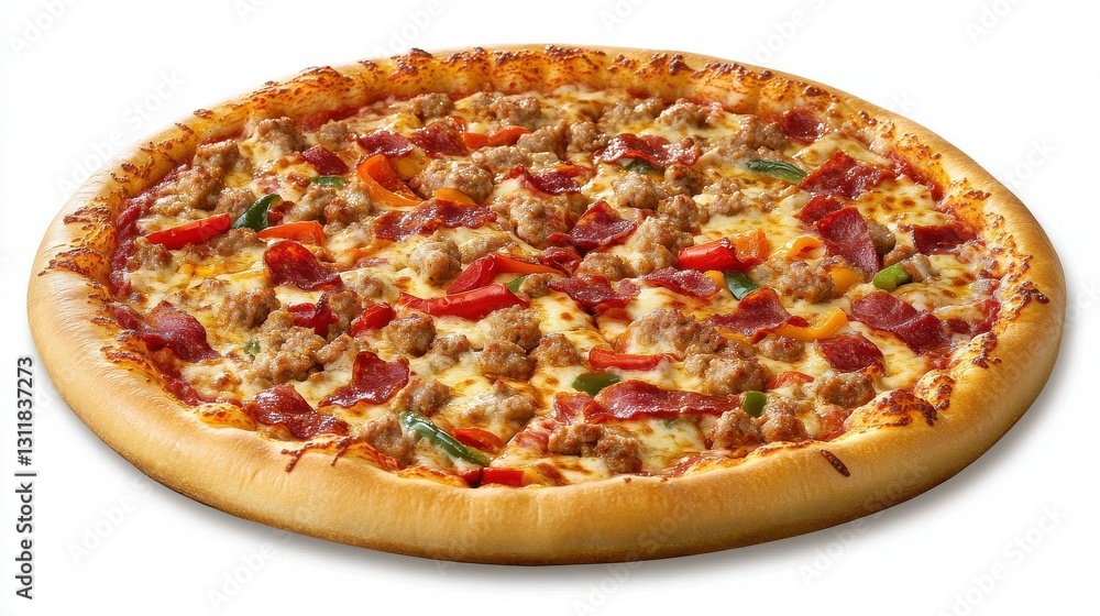 Supreme Pizza with Bacon Sausage and Roasted Pepper Supreme Pizza with Bacon Sausage and Roasted Pepper