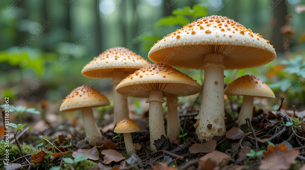 Shot of group edible mushrooms known as Enokitake Shot of group edible mushrooms known as Enokitake