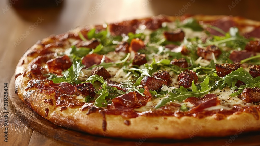 Traditional Italian Pizza with Prosciutto and Arugula Traditional Italian Pizza with Prosciutto and Arugula