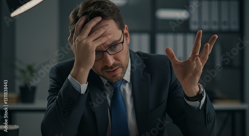 AI-generated a troubled businessman