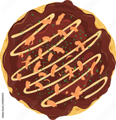 	上から見たお好み焼きのイラスト