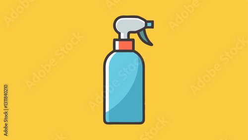 Spray Bottle A minimalist design of a spray bottle with mist above it showcasing its userfriendly design and silky texture.