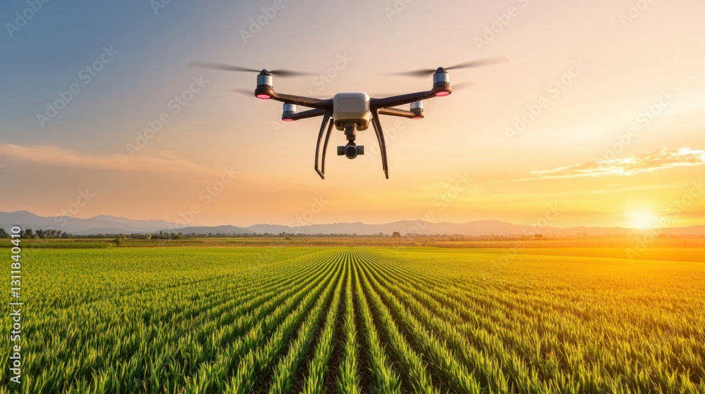 a tranquil landscape where rural life harmonizes with AI, farms using drones for crops, smart devices aiding in agricultural tasks, golden fields under a vibrant sunset, a tranquil landscape where rural life harmonizes with AI, farms using drones for crops, smart devices aiding in agricultural tasks, golden fields under a vibrant sunset,
