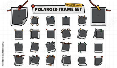 Hand Drawn Polaroid Frame Set