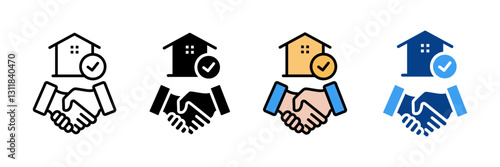 Real Estate Market  Icon Set Multiple Style Collection