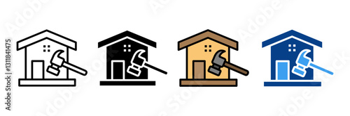 Home Insurance  Icon Set Multiple Style Collection