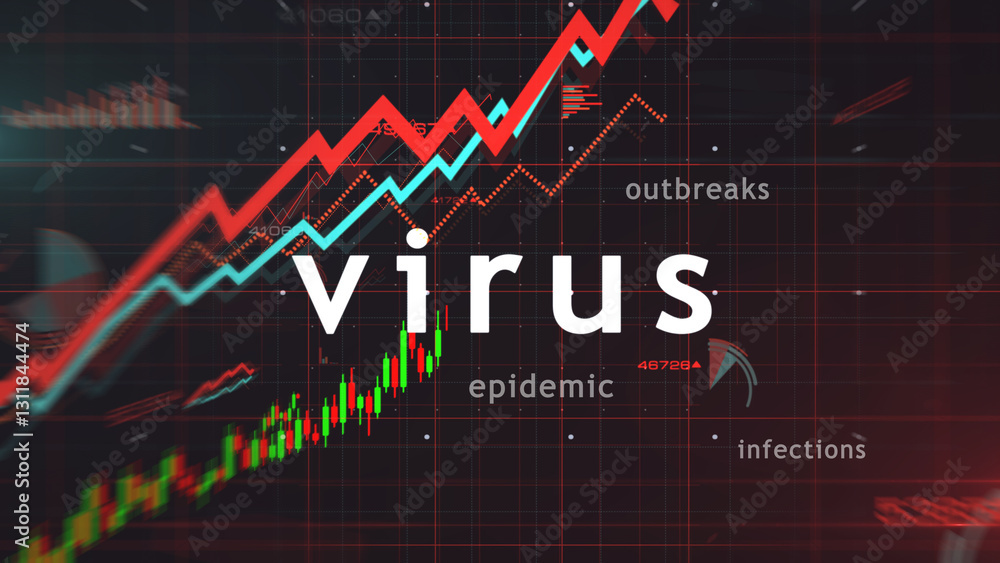 Virus infections charts and graphs diagram