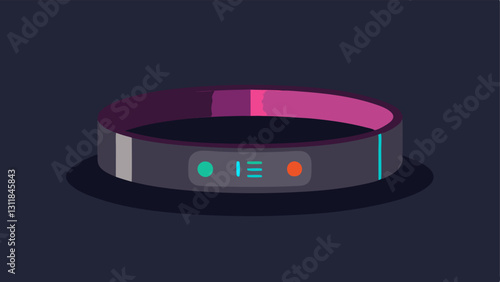 Wristband with LED Display A sleek wristband with an adjustable LED screen showing the current temperature and user settings glowing softly in various colors for different