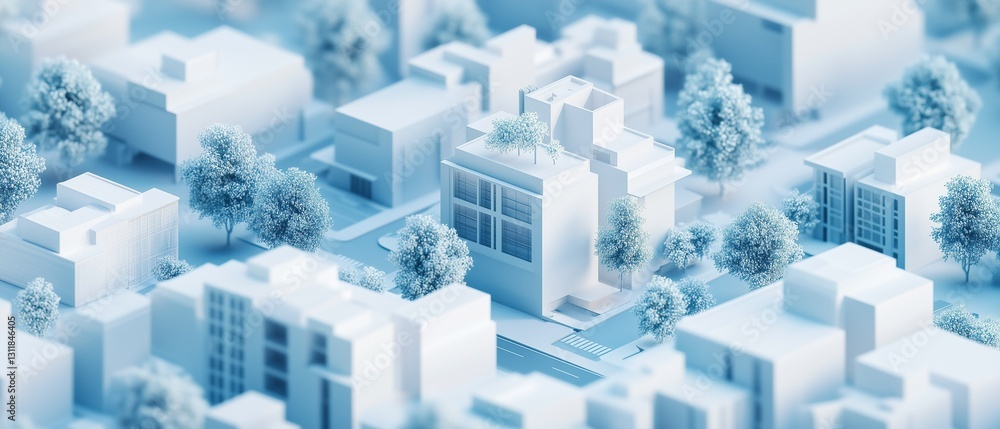 Naklejka premium Architectural model houses representing modern rcity development