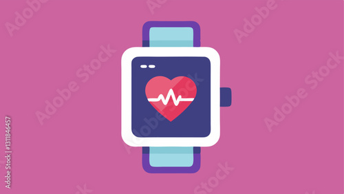 Wearable Heart Monitor A smarchstyle device on a wrist showcasing heart rate and rhythm data through its vibrant screen.