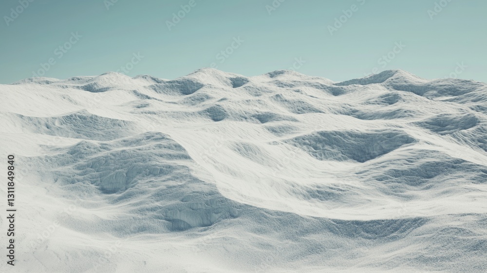 Fototapeta premium The scene depicts a desert landscape featuring sand dunes set against a vibrant turquoise gradient sky, making for a beautiful modern wallpaper
