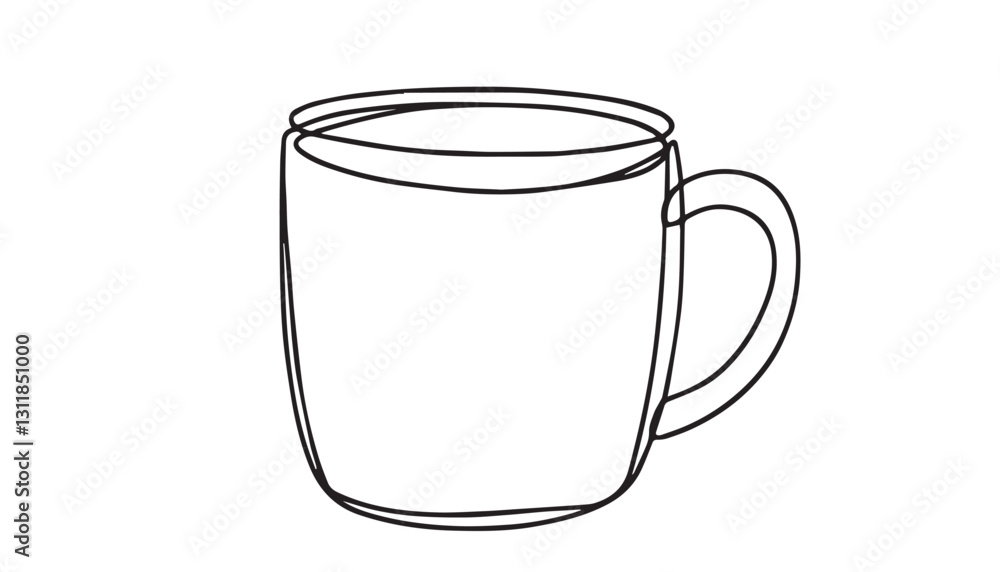 Continuous one single minimal line drawing mug Continuous one single minimal line drawing mug