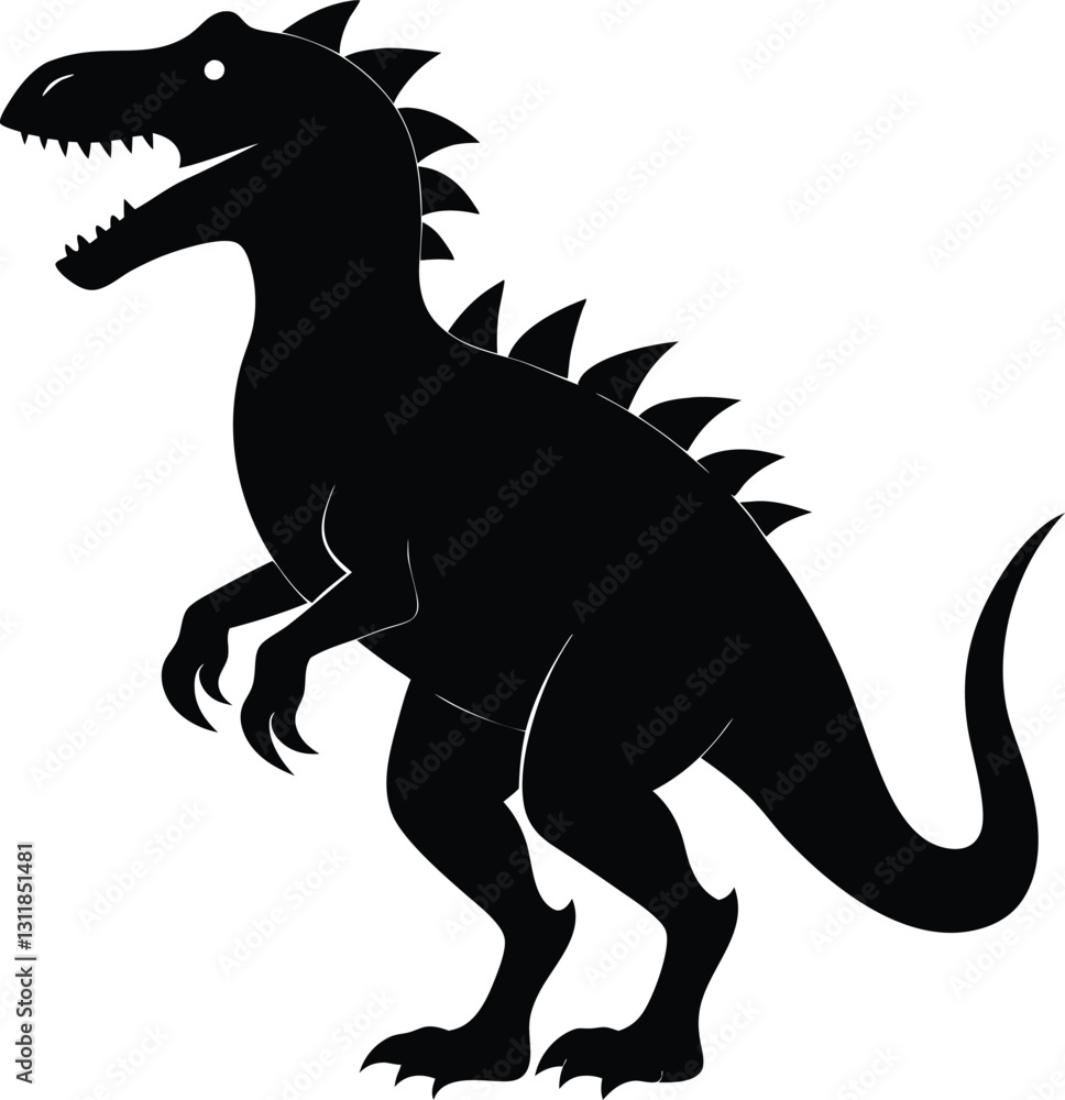 Fototapeta premium Dinosaur Silhouette Vector Design, Dinosaur Icon