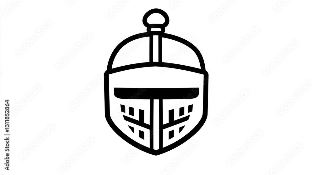 Medieval Knight Helmet Illustration, Graphic Design, Symbolic, Background White. Possible Use Stock Photo for Gaming, Historical Education Medieval Knight Helmet Illustration, Graphic Design, Symbolic, Background White. Possible Use Stock Photo for Gaming, Historical Education