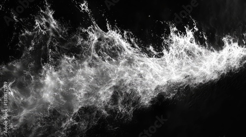 Wallpaper Mural Monochromatic depiction of turbulent waters contrasted against darkness Torontodigital.ca