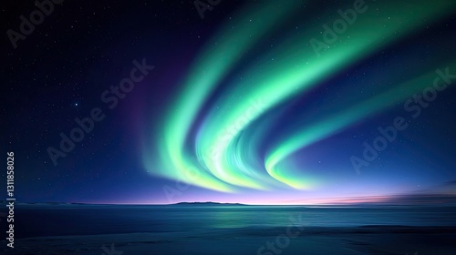 Wallpaper Mural Aurora borealis northern lights idea. Stunning display of the northern lights illuminating the night sky over a serene landscape. Torontodigital.ca