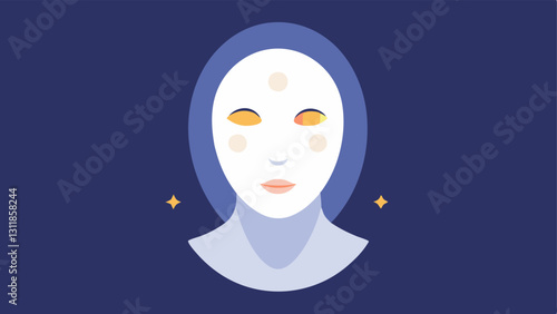 Subtle Glow Effect A facial mask with a soft ethereal glow radiating from it conveying the idea of rejuvenation and vitality.