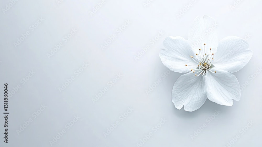 Serene White Blossom: A Minimalist Floral Study Serene White Blossom: A Minimalist Floral Study