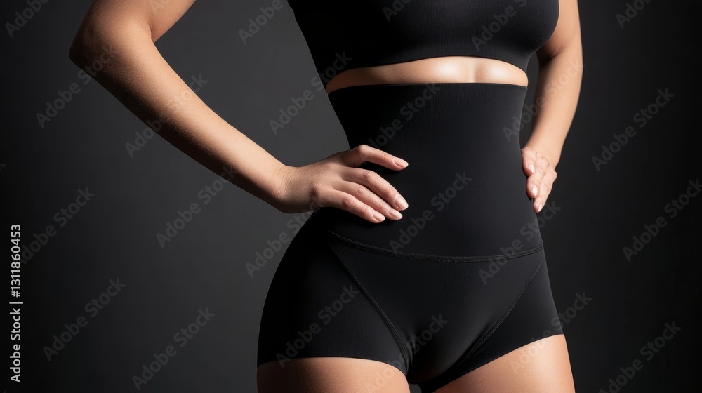 Fototapeta premium The comfortable shapewear conveys a relaxed and comfortable feeling. The overall picture makes people feel comfortable and confident, as if wearing it can instantly relax the body and mind.