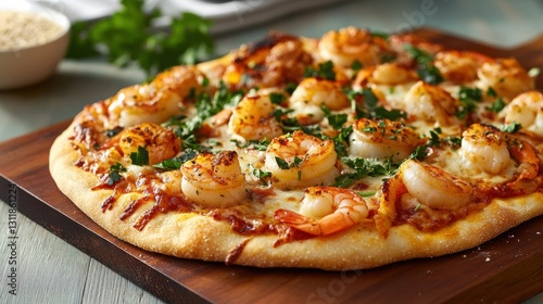 Seafood Pizza with Shrimp, Clams, and Scallops
