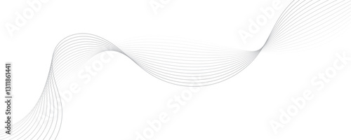Abstract gray wave dynamic curve lines background. Energy technology concept modern backdrop design for business, presentation, banner.
