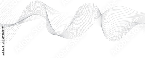 Abstract gray wave dynamic curve lines background. Energy technology concept modern backdrop design for business, presentation, banner.