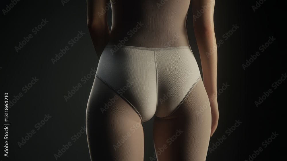 Naklejka premium Ultra-realistic translucent shapewear models are displayed in front of the eyes, and the body scene is full of modern and fashionable atmosphere.