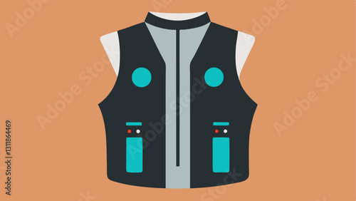 Wearable Sensor Vest A vest designed for outdoor activities with visible sensors on the back and front