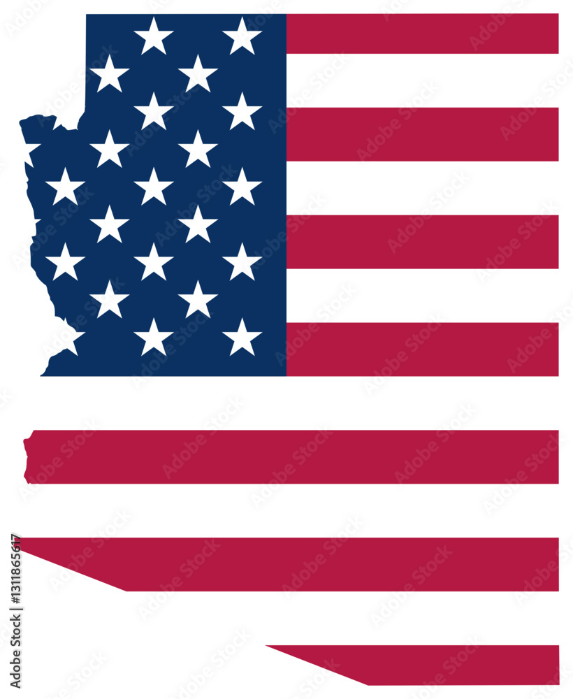 Arizona state outline with USA flag Arizona state outline with USA flag