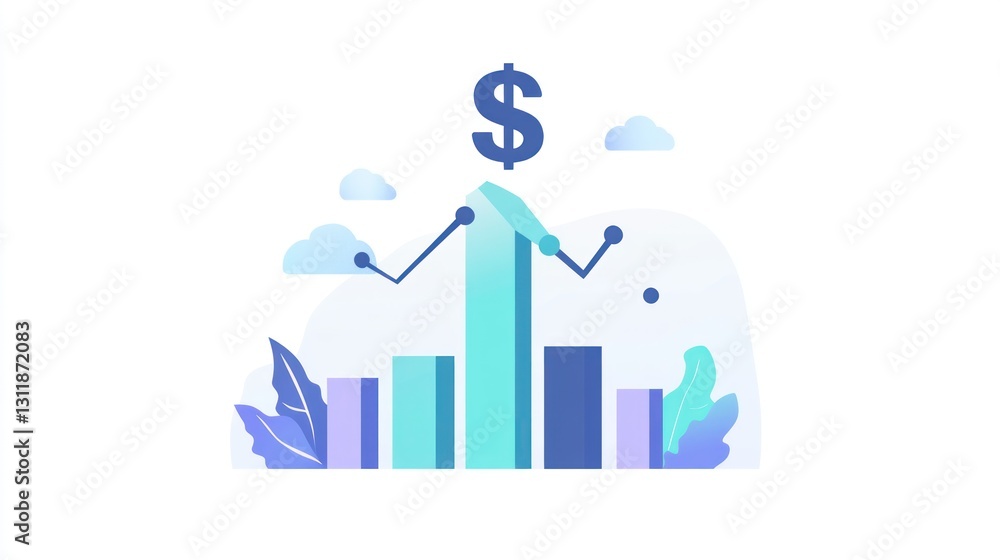 Abstract business graphic showing financial growth Abstract business graphic showing financial growth