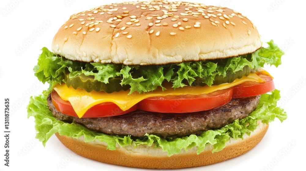 Big Double Beef Burger with Melted Cheddar Cheese Big Double Beef Burger with Melted Cheddar Cheese
