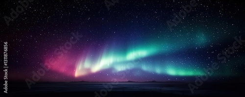 Wallpaper Mural Aurora borealis northern lights concept. Captivating aurora borealis lights dancing across a starry night sky. Torontodigital.ca