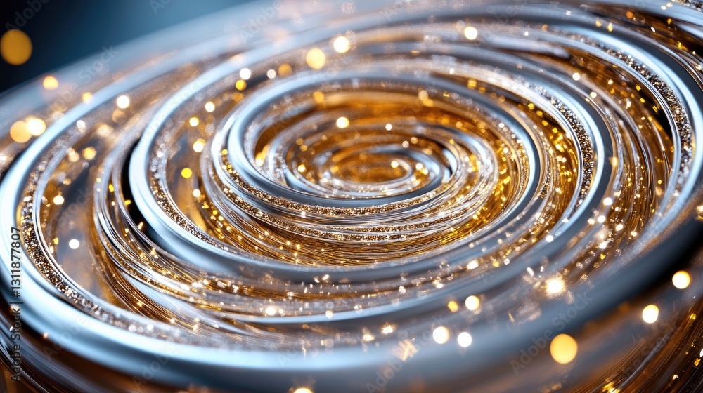 Captivating macro view of golden spirals, reflecting chaos and harmony, perfect for design or space inspiration Captivating macro view of golden spirals, reflecting chaos and harmony, perfect for design or space inspiration