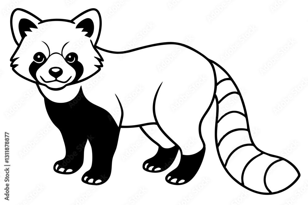 Minimalist Red Panda Vector Minimalist Red Panda Vector