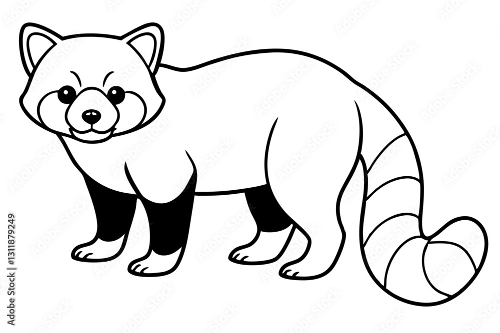 Fototapeta premium Minimalist Red Panda Vector