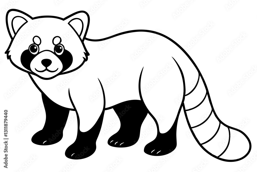 Fototapeta premium Minimalist Red Panda Vector