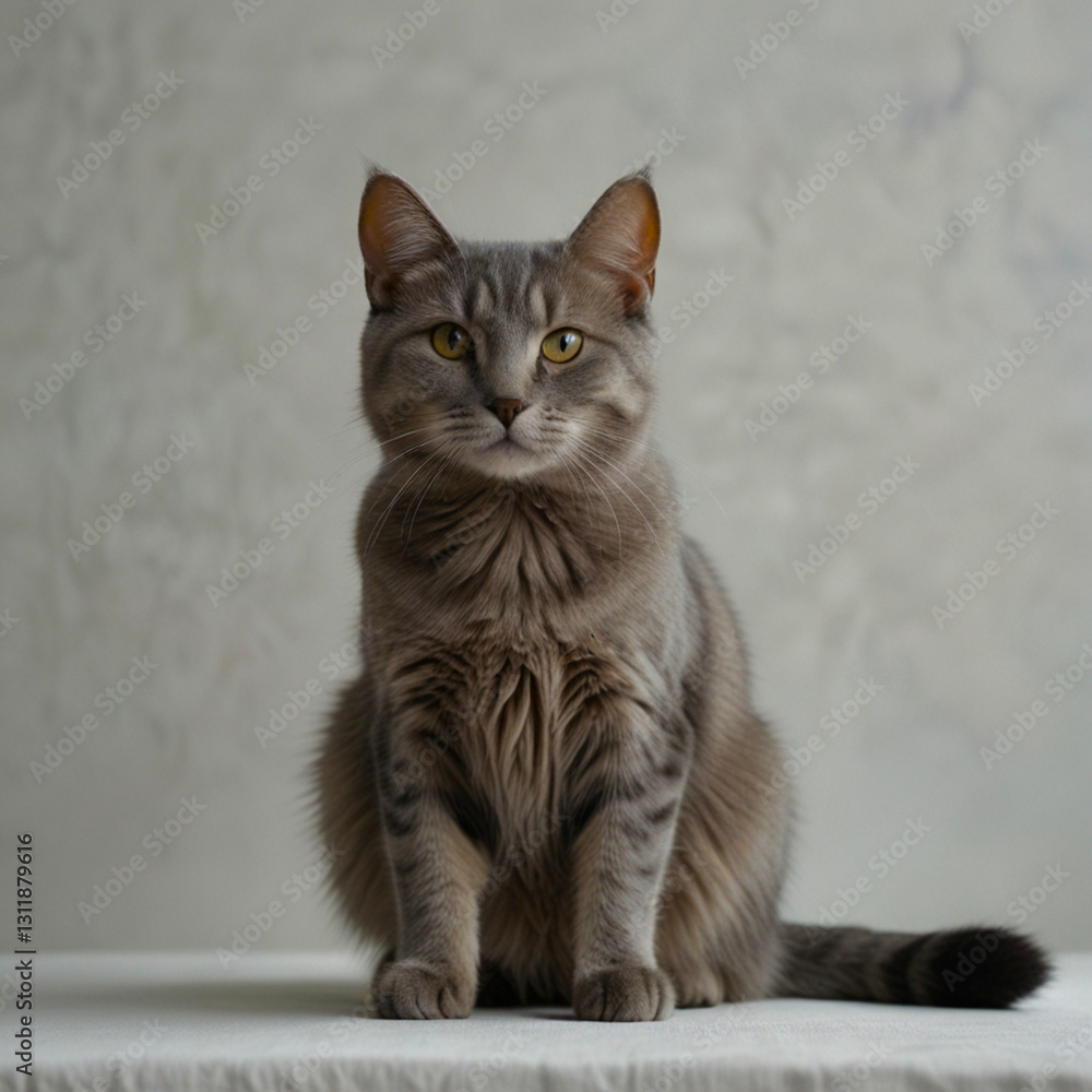 Obraz premium Gray cat sitting
